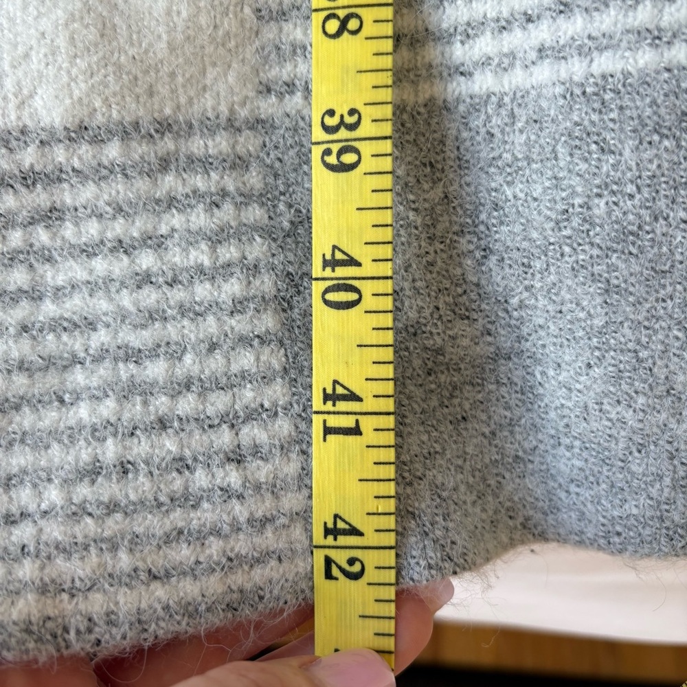Cyrus Plaid Coatigan Cardigan White‎ Gray Long Teacher Career Office Pocket S - Picture 9 of 9